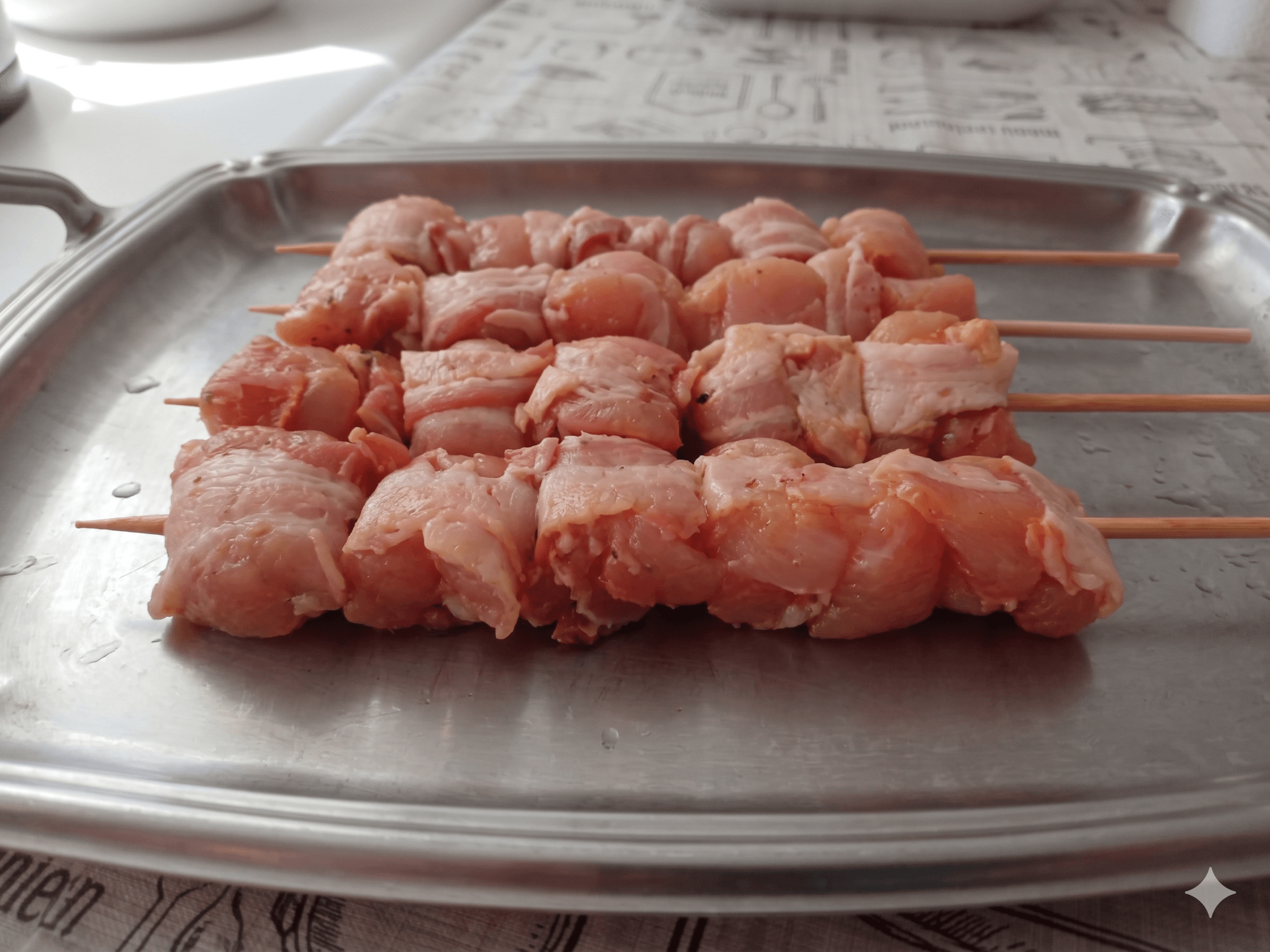 Espetinho de Frango com bacon